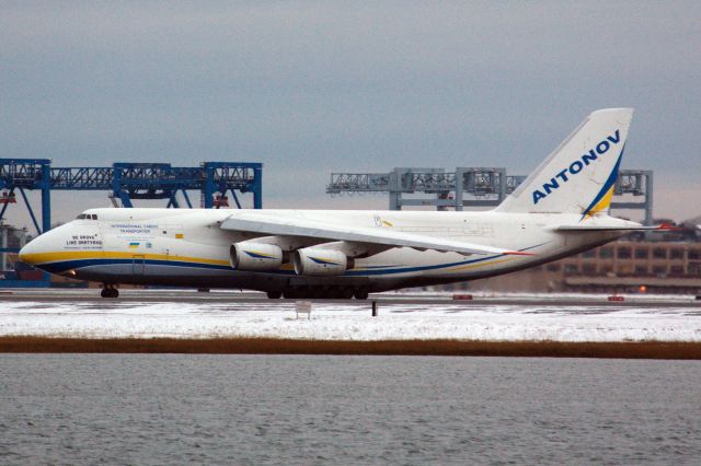 Antonov An-124 Ruslan (UR-82008) - Antonov A124 operating LEJ-BGR diverted to BOS on 1/16/23 due to snow/ice. 