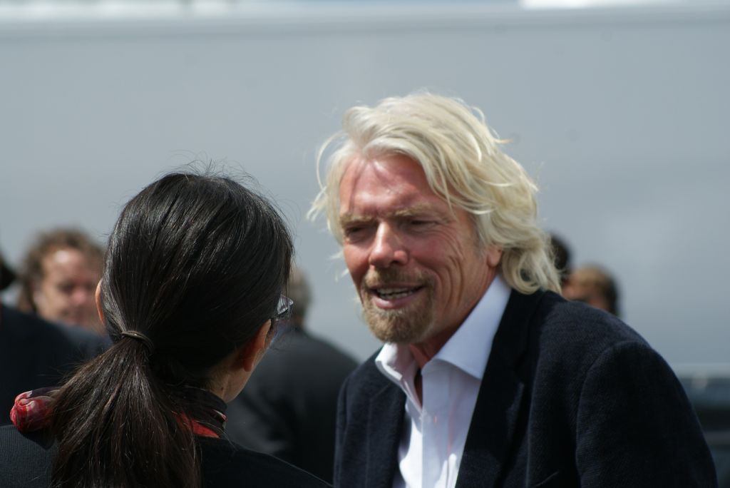 — — - Richard Branson talking with the media about the Virgin Spaceship @ Fboro