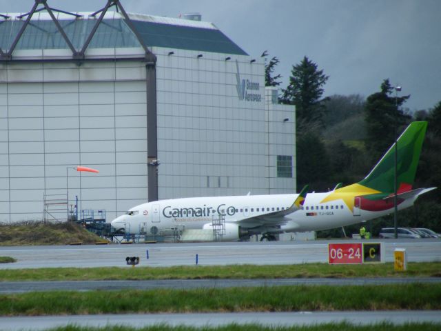 Boeing 737-700 (TJ-QCA) - TJ-QCA BOEING 737-7BD WL   MSN 34480 OF CAMAIR.CO SEEN HERE AFTER PAINTING AT SHANNON FROM ALL WHITE TO CAMAIR NEW COLOURS ON 11-03-2011
