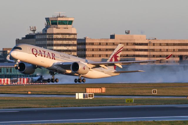 Airbus A350-900 (A7-ALC) - QTR22 bathed in morning light on departure to Doha.