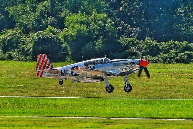 North American P-51 Mustang — - P-51 takeoff KMQS 8-21-13