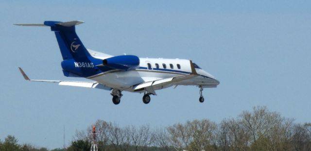 Embraer Phenom 300 (N361AS) - On short final is this 2015 Embraer Phenom 300 in the Spring of 2022.