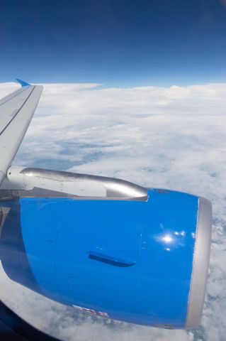 Airbus A320 (N283NV) - This is the glorious view out of Seat 8A on the Allegiant A320 seen at 40,000 ft over Oklahoma en route from HOU-DSM, AY 2993. This was the inaugural hub route flight  out of Des Moines, and it was my pleasure to cover the trip for Airways Magazine. Photo taken July 1, 2021 at 10:26 AM with Nikon D3200 at 18mm.