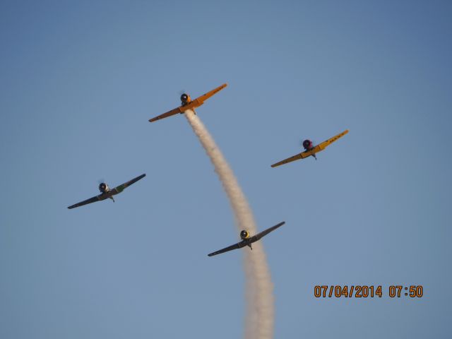 North American Trojan (LDA14454) - Duck Creek at Grand Lake Oklahoma small airshow before the biggest fireworks show in the Midwest.