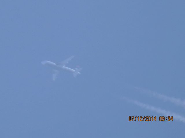 Airbus A319 (N757UW) - US AIRWAYS FLIGHT 597 FROM DCA TO LAS OVER BAXTER SPRINGS KS (78KS) AT 38K FEET.