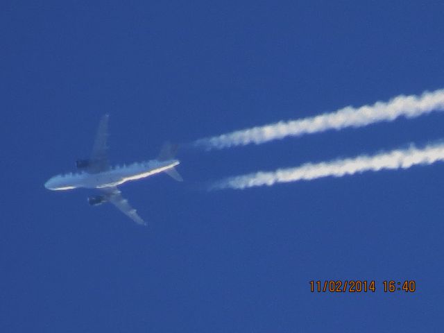 Airbus A319 (N906FR) - Frontier flight 690 from DEN to MCO over Baxter Springs Kansas (78KS) at 37,000 feet.