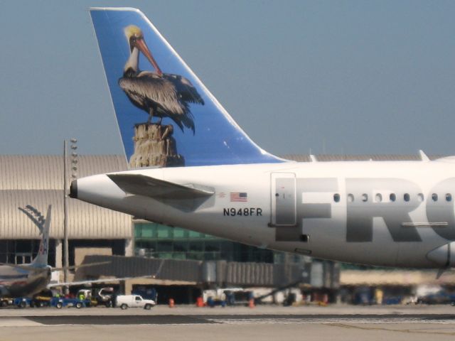 Airbus A319 (N948FR) - Holding on RWY 19R