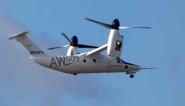 Bell BA-609 (N609PA) - Making a low pass is this 2016 Agusta Westland AW-609 Tiltrotor aircraft in the Autumn of 2019.