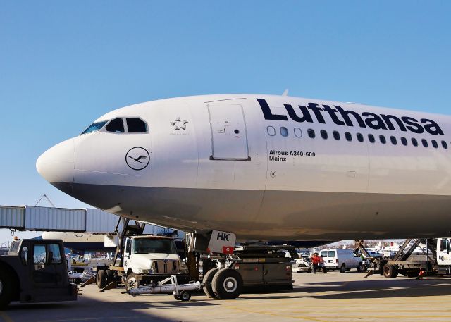 Airbus A340-600 (D-AIHK) - Mainz @ KBOS Logan on FlightAware.Com !