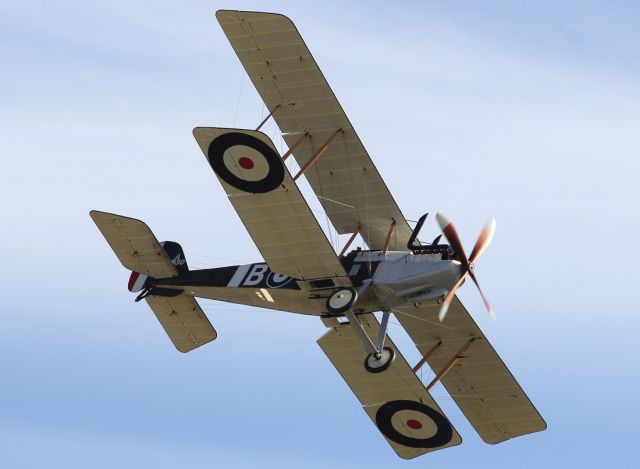 — — - Flypast of a classic WWI Bi-Plane.