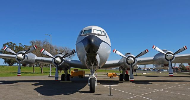 Douglas DC-6 (5117651) - USAF Douglas C-118A Liftmaster (51-17651), military derivative of a Douglas DC-6.br /History below ...br /Originally delivered to USAF as 51-17651 and assigned to MATS (Military Air Transport Service).br /Later transferred to US Navy and redesignated BuNo 131602.br /Later transferred to US Army and used at Aberdeen Proving Grounds, Maryland.br /Eventually "retired' from active use, flown to Travis Air Force Base (KSUU) by the Navy, and donated to the museum there.