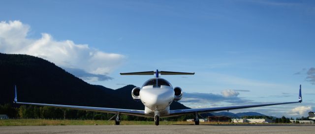 Cessna Citation CJ3 (N262DA) - A brand new CJ3+, just modified with Tamarack's Active Winglets, on a beautiful late summer afternoon on the ramp in Sandpoint.