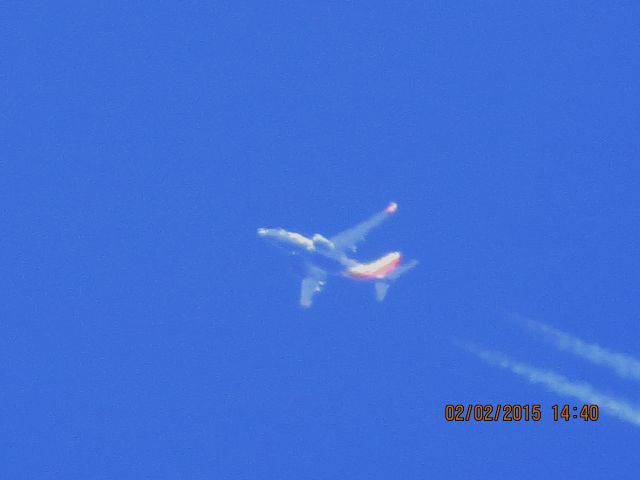 Boeing 737-700 (N7710A) - Southwest Airlines flight 603 from ATL to DEN over Southeastern Kansas at 38,000 feet.