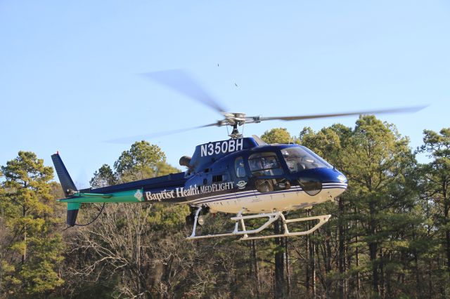 Eurocopter AS-350 AStar (N350BH) - N350BH Taking off at a LZ in pulaski county copyright 2011   David.L    traumagolfer@yahoo.com