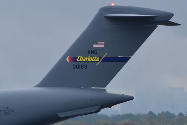 Boeing Globemaster III (00-0183) - The first of two C17s to arrive at the NC ANG 145th Airllift Wing at KCLT - 4/7/18