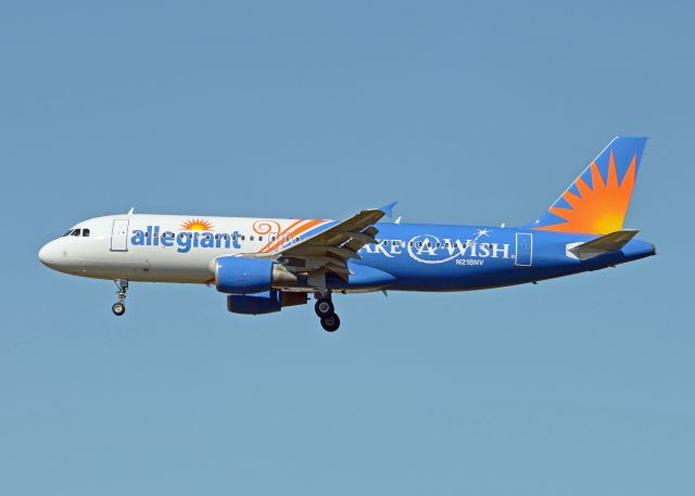 N218NV — - Allegiant in new colors along with 'Make a Wish' logo