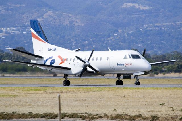 Saab 340 (VH-NRX) - On taxi-way heading for take off on runway 05. Friday 19th April 2013.