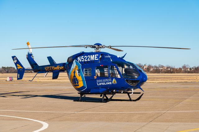 KAWASAKI EC-145 (N533ME) - Awaiting service at Allegheny County Airport, Pittsburgh, PA.