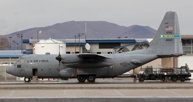 Lockheed C-130 Hercules (88-4407) - The first photo of 88-4407 in the FA gallery shows it during a recent visit to Reno.  This C-130H from "The Rock" (Little Rock AFB) was one of three Hercs participating in training exercises in Nevada.  The second aircraft was from Maxwell AFB and the third was from Pittsburgh.