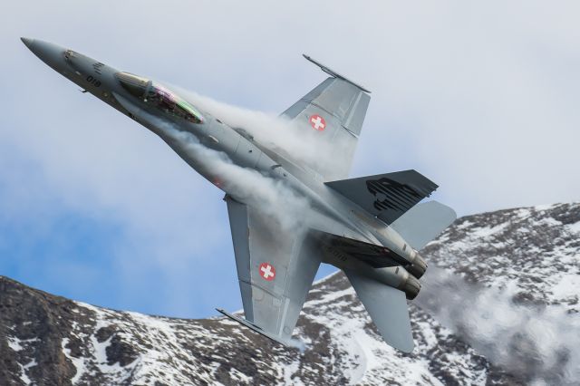 McDonnell Douglas FA-18 Hornet (J5018) - Axalp live fire demonstrationbr /Swiss Airforce / F/A-18C