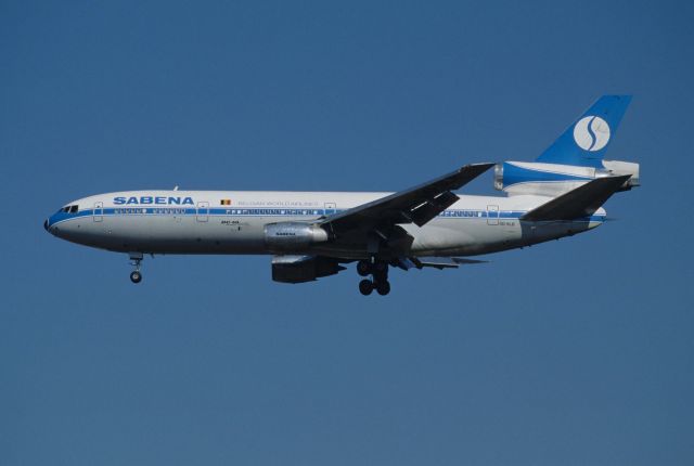 McDonnell Douglas DC-10 (OO-SLB) - Final Approach to Narita Intl Airport Rwy34 on 1990/02/21