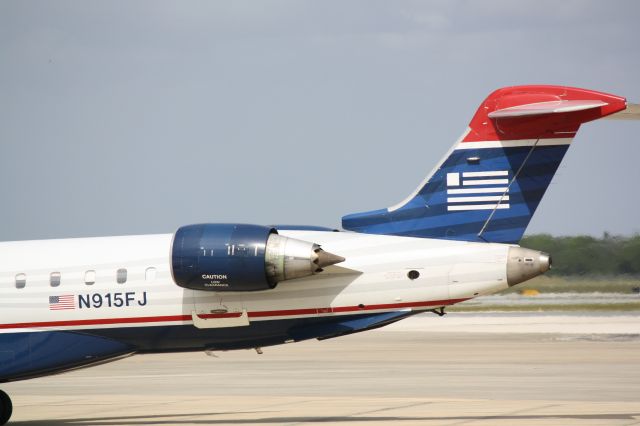 Canadair Regional Jet CRJ-900 (N916FJ) - US Air Flight 2884 operated by Mesa (N915FJ) departs Sarasota-Bradenton International Airport enroute to Charlotte-Douglas International Airport