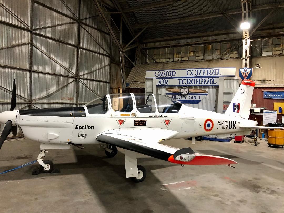 OGMA TB-30 Epsilon (N821QM) - Socata TB 30 parked overnight at Vintage Flying Museum, KFTW.  Accompanied CAF P51-D "Gunfighter"