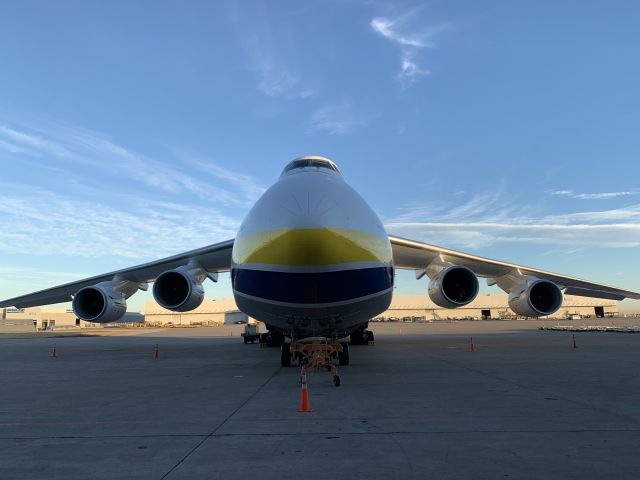 Antonov An-124 Ruslan (UR-82072) - At DFW cargo ramp getting ready to pick up a spare Trent engine for AAL