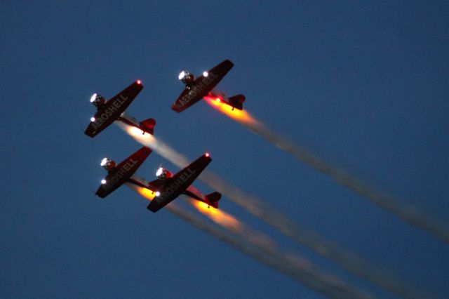 — — - Aeroshell Aerobatic Team night show