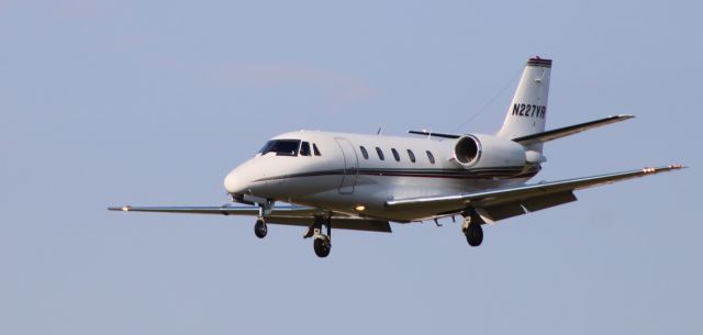 Cessna Citation Excel/XLS (N227VR) - About to touch down is this 2002 Cessna 560XL Citation Excel in the Autumn of 2023.