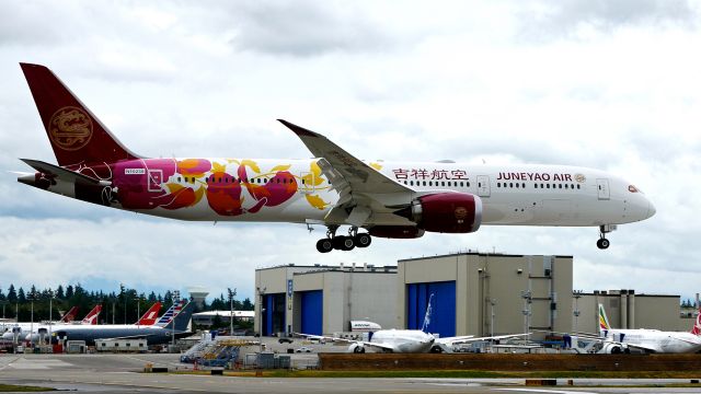 Boeing 787-9 Dreamliner (B-20EQ) - BOE987 on short final to Rwy 16R to complete a B1 flight on 8.21.20.  (ln 1009 / cn 65431).  The aircraft is using temp reg #N10230.