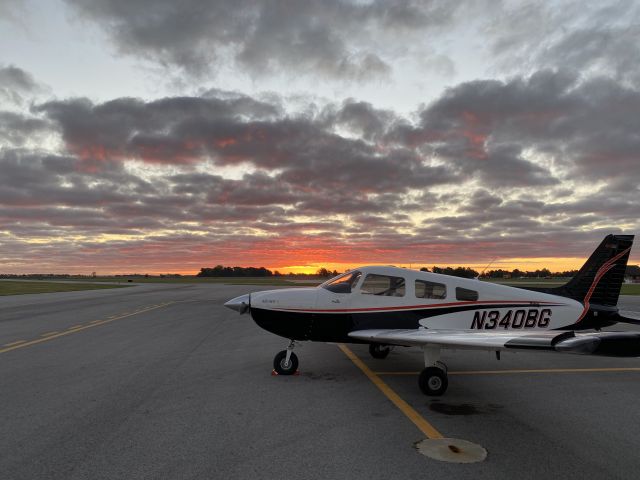 Piper Cherokee (N340BG) - Sunrise on the ramp at BGSU