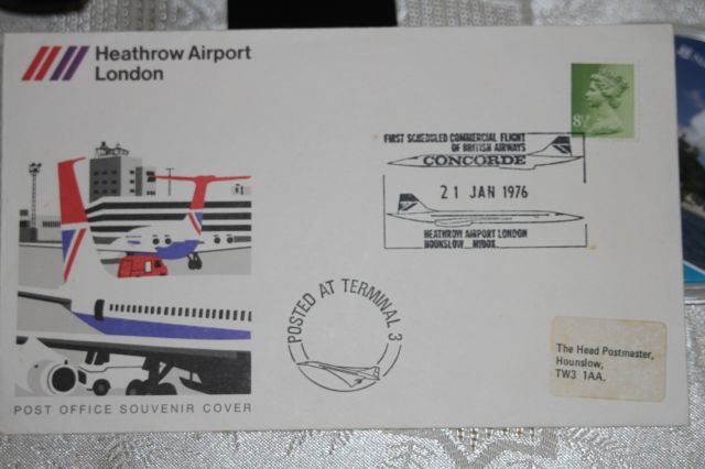 — — - First scheduled BA concorde flight. 21st Jan 1976. post office first day cover.
