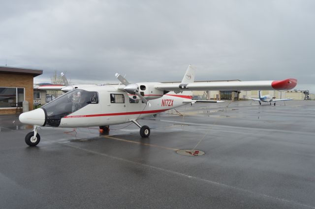 Partenavia P-68 (N17ZX) - Owyhee Air Research Vulcanair P68 Observer parked on the ramp. Quite an unusual aircraft.