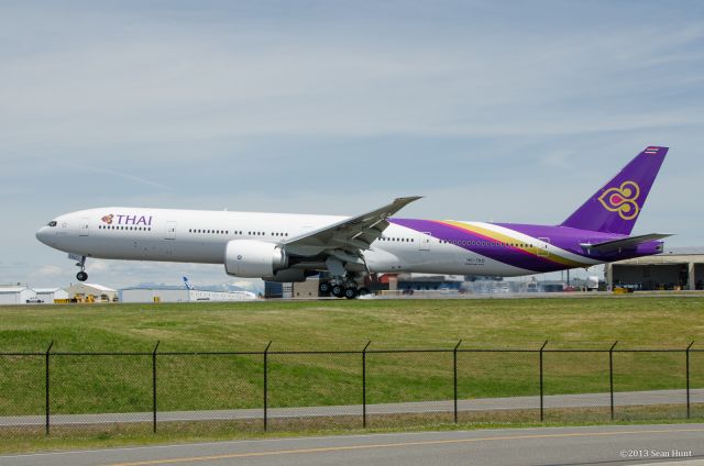 BOEING 777-300 (HS-TKO) - BOE275 touchdown! at KPAE 6/5/2013