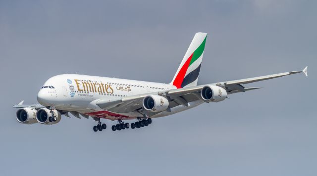 Airbus A380-800 (A6-EOL) - UAE215 arrives from Dubai, interestingly most of the big jets got to this location and all dipped the right wing before crossing Sepulveda Blvd and down to 24R