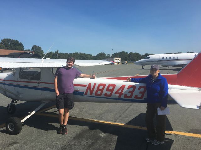 Cessna 152 (N89433) - Me with DPE Zenda Liess after passing my PPL checkride with my airplane, N89433, on October 1, 2020!