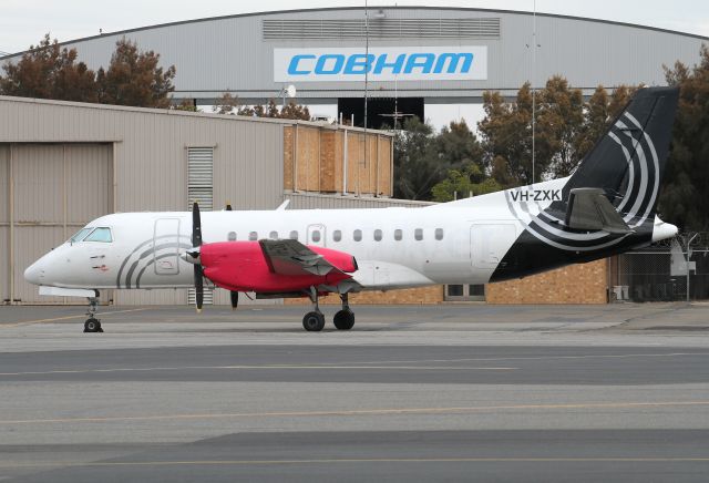 Saab 340 (VH-ZXK) - REXs newest addition to the fleet sitting outside the hanger awaiting entry into service.