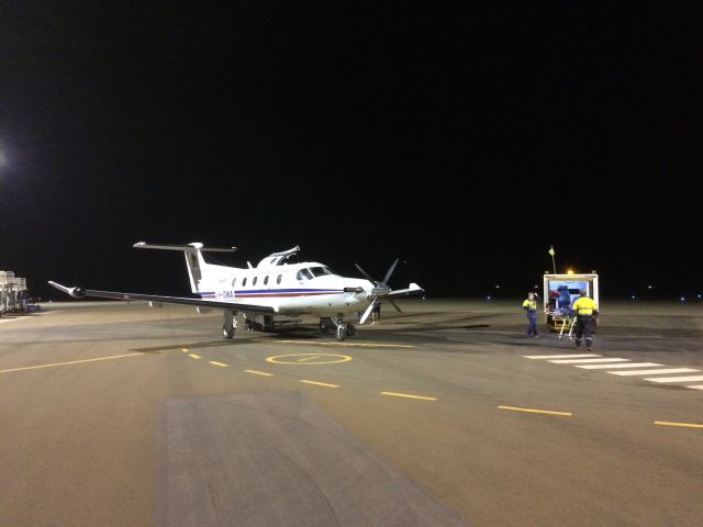 Pilatus PC-12 (VH-OWA) - FD601 attending to a sick mine worker @ YCHK