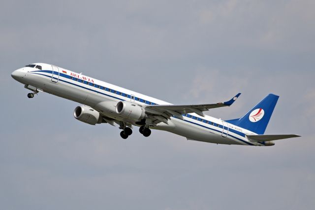 Embraer ERJ-190 (EW-400PO) - An interesting change from the B737s that have visited previously.  BRU854 departs to Minsk on the weekly summer schedule