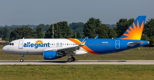 N250NV — - Allegiant 1973 departs Lexington's Bluegrass Airport enroute to KVPS Destin-Ft. Walton Beach, FL.