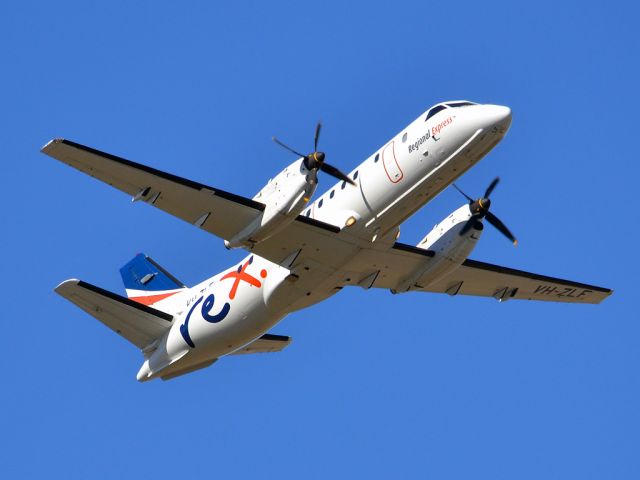 Saab 340 (VH-ZLF) - Getting airborne off runway 23 on a beautiful Adelaide autumn day. Thursday 12th April 2012.