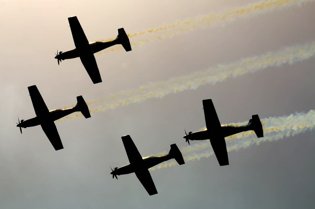 HAWKER DE HAVILLAND PC-9 (N400) - Israeli Air Force Aerobatic team during Israel 69th Independence day airshow over Jerusalem. 