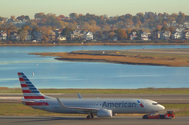 Boeing 737-800 — - B738 under BOS tow