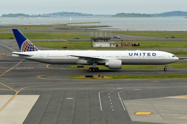 BOEING 777-300 (N2737U) - UA 768 from San Francisco. Delivered in 3/2017 and its first visit to boston