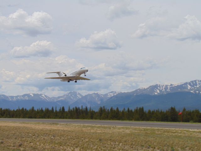 Boeing Goshawk (N453HB) - Standing along the tarmac catching them taking off from Leadville