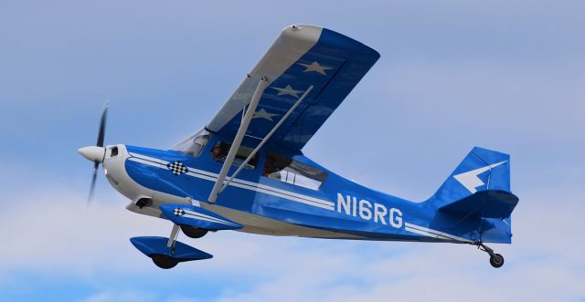 CHAMPION Sky-Trac (N16RG) - The newest aircraft in the Great Basin Aviation "learn to fly" fleet is this stunningly gorgeous Champion Citabria ("Airbatic" spelled backwards) seen here climbing after taking off from 16L yesterday.br /br /* This is the first picture of N16RG to be placed into FA's aircraft photo gallery. *