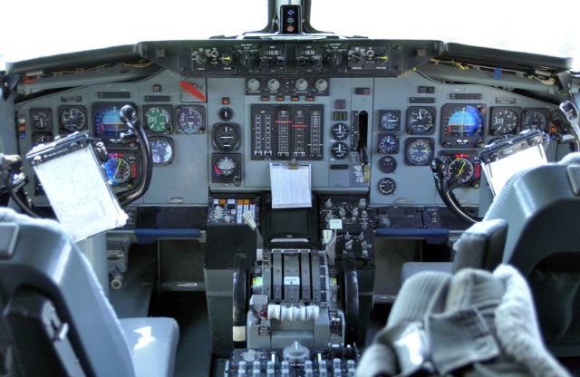 Boeing 707-300 (N90447) - 2002- Boeing EC-3A/B-707 AWACS Cockpit