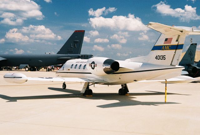 Learjet 35 (84-0135) - USAF C-21A, Ser. 84-0135, at the Barksdale AFB annual airshow in May 2005... otherwise, a Learjet 35A. The B-52H tail in the background belongs to Ser. 60-0028 from Barksdale AFB.