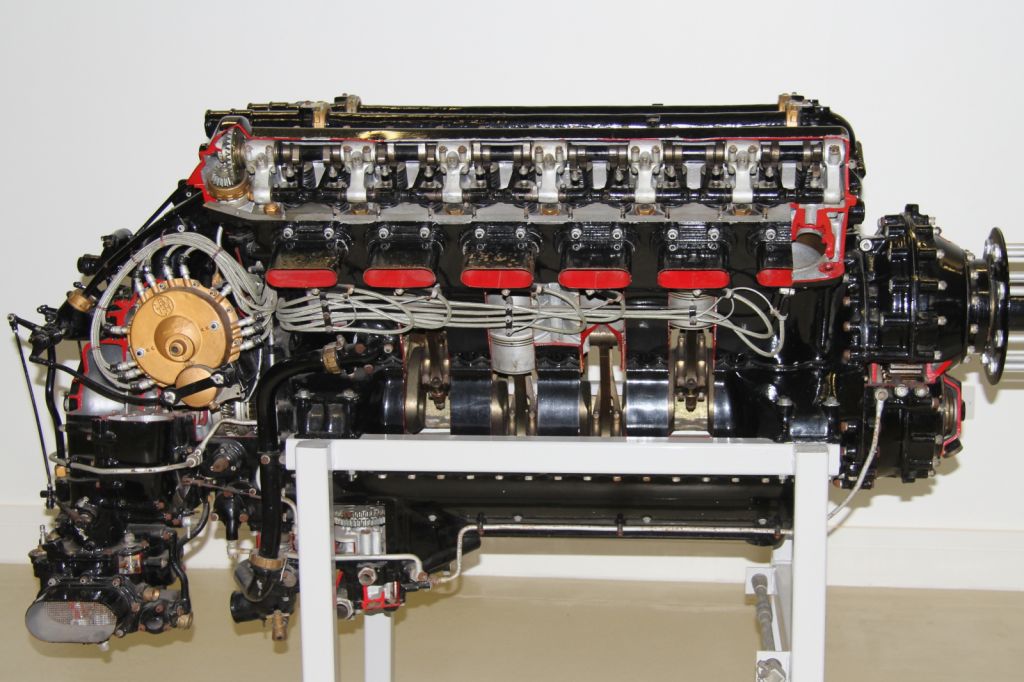 — — - A cutaway view of the Rolls Royce Merlin.